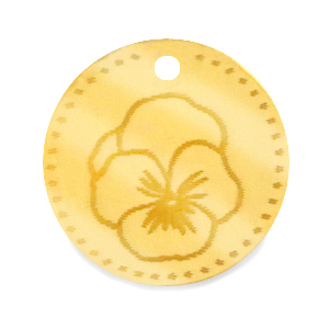 Breloques Plexx 20mm Fleur de naissance F&eacute;vrier - Violette Dor&eacute;