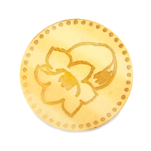 Cabochons Plexx 20mm Fleur de naissance Mai - Muguet Dor&eacute;