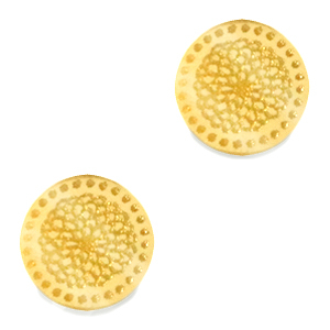 Cabochons Plexx 12mm Fleur de naissance Novembre - Chrysanth&egrave;me Dor&eacute;