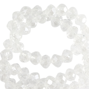 Perles &agrave; facettes 6x4mm disque Heishi Crystal-pearl shine coating