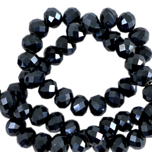 Perles &agrave; facettes 4x3mm disque Heishi Noir-pearl shine coating
