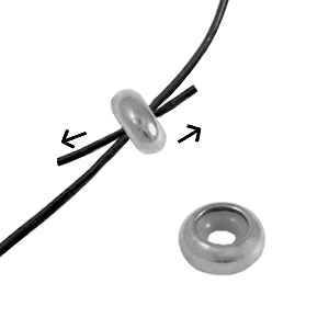 Appr&ecirc;ts en acier Inox perles stoppeur 7x3mm Argent&eacute;