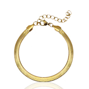 Bracelets en acier Inox cha&icirc;ne maille serpentine Dor&eacute;