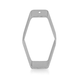 Breloques en m&eacute;tal DQ hexagon Argent&eacute; antique (sans nickel)