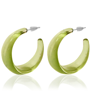 Boucles d'oreilles tendance cr&eacute;oles Vert olive