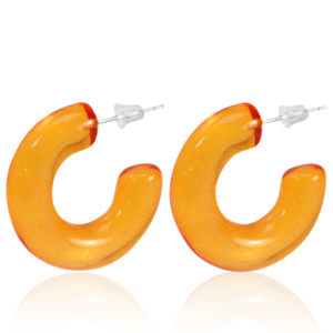 Boucles d'oreilles tendance cr&eacute;oles Orange