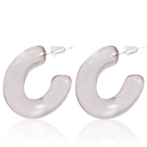 Boucles d'oreilles tendance cr&eacute;oles Taupe