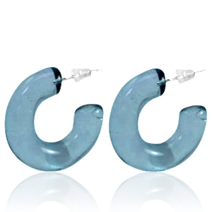 Boucles d'oreilles tendance cr&eacute;oles Bleu jeans