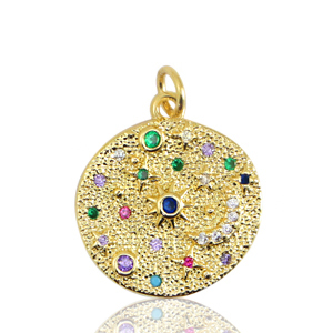 M&eacute;tal TQ laiton breloques lune et &eacute;toile Dor&eacute;