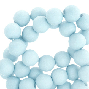 Perles acryliques 8 mm mat Bleu glac&eacute;