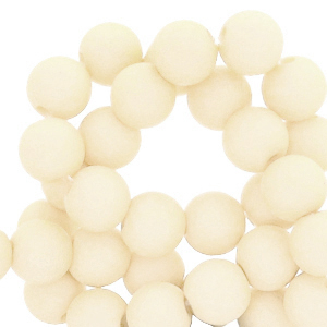 Perles acryliques 6 mm mat Blanc cachemire