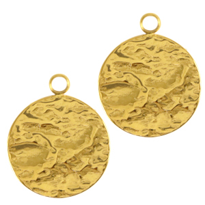 Breloques en acier Inox 14mm Dor&eacute;