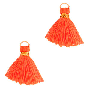 Pompons 1.5cm Dor&eacute;-Orange n&eacute;on