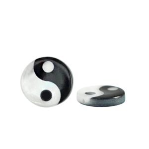 Perles coquillage specials symbole Yin & Yang Noir-blanc (couleur naturelle)