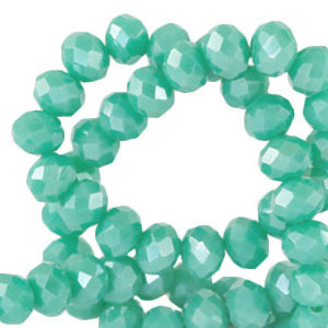 Perles &agrave; facettes 3x2mm disque Heishi Vert Erin-pearl shine coating