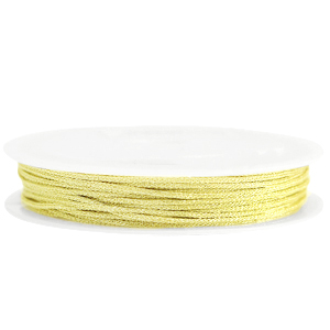 Fil macram&eacute; tress&eacute; 1mm Jaune dor&eacute; m&eacute;tallique