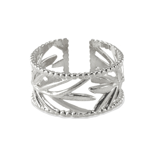 Appr&ecirc;ts en m&eacute;tal DQ bague feuille Argent&eacute; antique (sans nickel)
