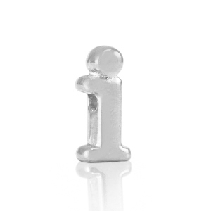 Perles alphabet en m&eacute;tal DQ I Argent&eacute; antique (sans nickel)