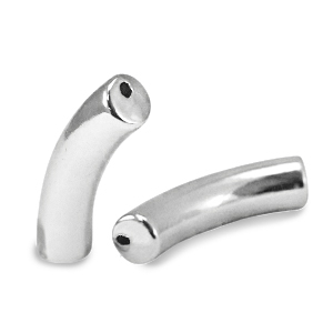 Perles acryliques tube Argent&eacute;