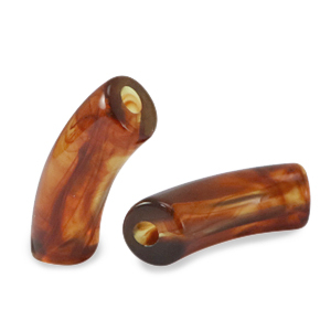 Perles acryliques tube Marron topaze