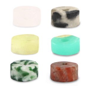 Pierres naturelle m&eacute;lang&eacute;es disc 4x2mm Multicolore rouge vert