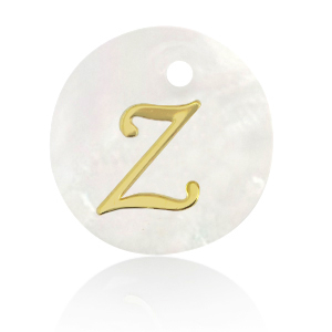 Pendentifs coquillage specials lettre Z Dor&eacute;-blanc (couleur naturelle)