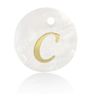 Pendentifs coquillage specials lettre C Dor&eacute;-blanc (couleur naturelle)