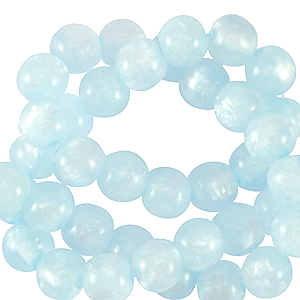 Perles Polaris rond 6mm Mosso Bleu arctique