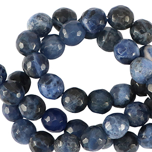 Pierres naturelles Sodalite 6mm facett&eacute;es Bleu Californie