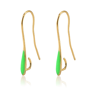 Appr&ecirc;ts en m&eacute;tal DQ boucles d'oreilles Dor&eacute;-vert n&eacute;on (sans nickel)
