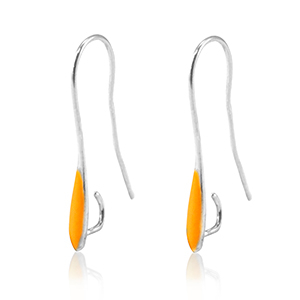 Appr&ecirc;ts en m&eacute;tal DQ boucles d'oreilles Argent&eacute; antique-orange n&eacute;on (sans nickel)
