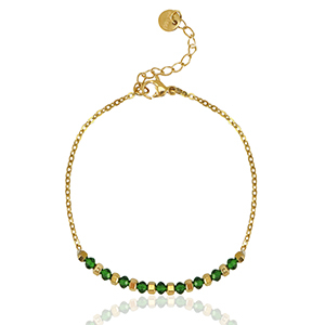 Bracelets en acier inox Bleu &eacute;meraude-dor&eacute;