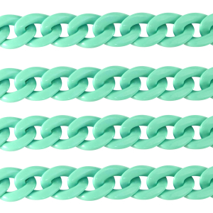Cha&icirc;ne acrylique 18mm brillante Vert turquoise
