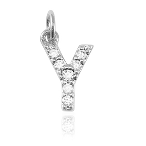 M&eacute;tal TQ laiton breloques lettre Y Argent&eacute;