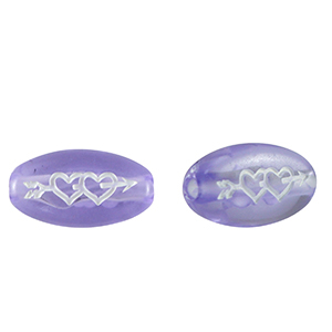 Perles lettres acryliques coeurs Violet