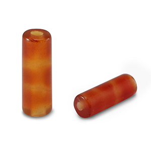 Pierres naturelles perles Agate tube Rouge-orange