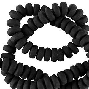 Perles en polym&egrave;re rondelles 7mm Noir