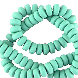 Perles en polym&egrave;re rondelles 7mm Vert turquoise