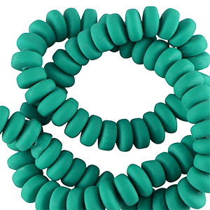 Perles en polym&egrave;re rondelles 7mm Vert maya
