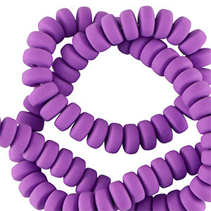Perles en polym&egrave;re rondelles 7mm Violet fonc&eacute;