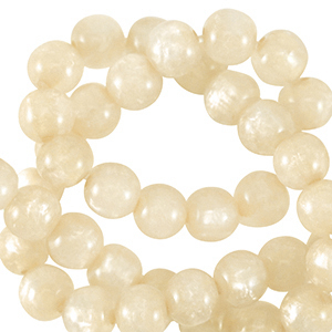 Perles Polaris rond 4mm Mosso Blanc prosecco