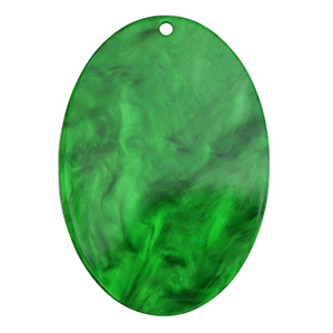 Pendentifs en r&eacute;sine ovale Vert &eacute;meraude