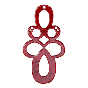Pendentifs en r&eacute;sine baroque Rouge salsa