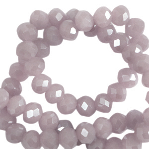 Perles &agrave; facettes 6x4mm disque Heishi Lavande brouillard-pearl shine coating