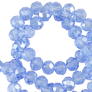 Perles &agrave; facettes 3x3mm disque Heishi Bleu finley-pearl shine coating