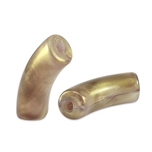 Perles tubes acryliques brillante Taupe dor&eacute;