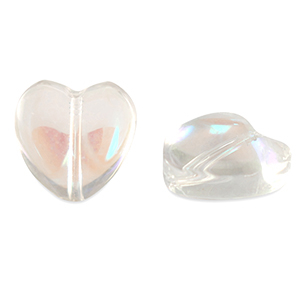 Perles en verre coeur Cristal AB