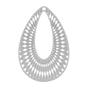 Breloques en acier Inox boh&egrave;mes goutte Argent&eacute;