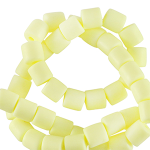 Perles en polym&egrave;re 6mm Jaune p&acirc;le