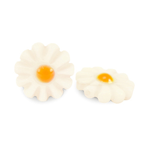 Perles coquillage fleur Blanc-jaune orange